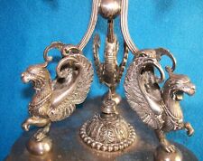 ANTIQUE SILVER PLATED CANDLE HOLDER CENTREPIECE EPERGNE WALKER AND HALL GOTHIC