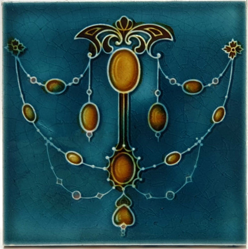Art nouveau fireplace tile - art,