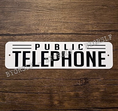 Telephone metal sign - sign, vintage