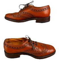 Loake Brothers 641T/7 Brogue Wingtip Brown Leather Shoes UK6G Buffalo Grain