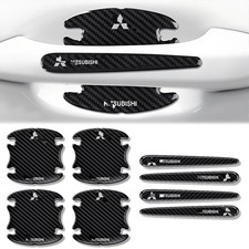 8PCS For Mitsubishi Carbon Fiber Car Door Handle Bowl Film Protector Accessories