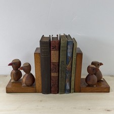 Vintage Wooden Bookends Birds