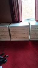 Bedroom Furniture Set - Chest Of Drawers & Matching Bedside Tables Light Wood