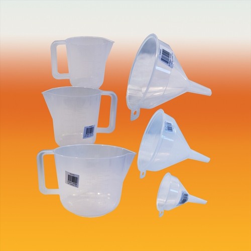 Piece plastic jug - 6, funnel