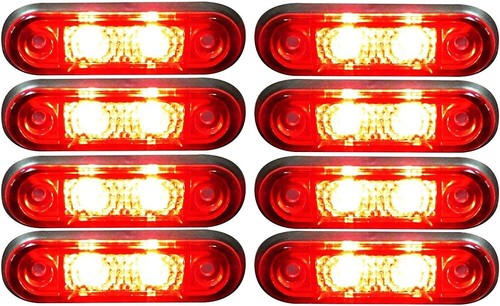 Flush fit led red - 8x,