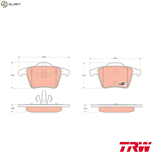 Brake pad set disc - disc,