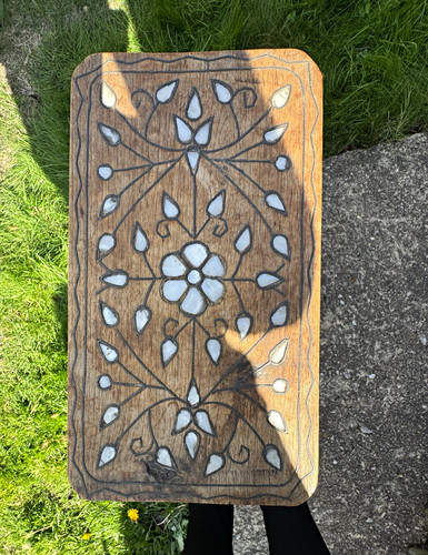 Hand decorated wooden pedestal