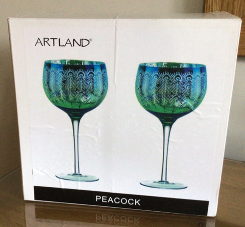 Artland peacock glassware - peacock, |
