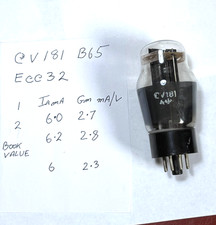 CV181 Valve Tube  Equivalents ECC32 B65 CV1988