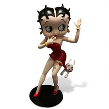 Betty Boop Being Chased By Pudgy, Red Dress 25cm Figurine