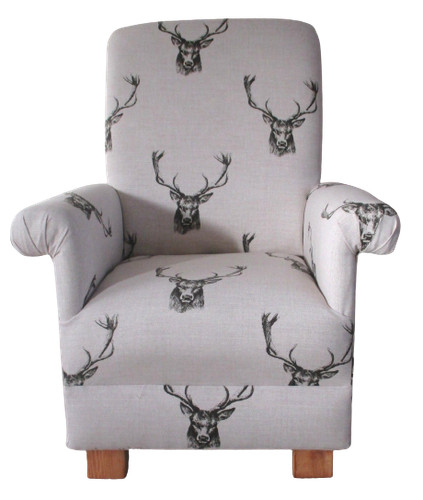Kids grey chair stags armchair - grey,