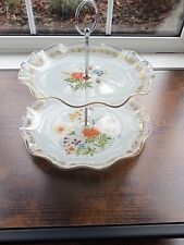 Vintage Fiesta Glass Two Tier Cake Stand With New Rods 