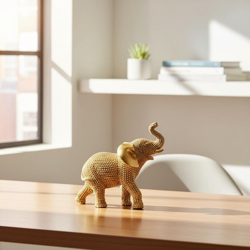 Beaded elephant statue - beaded,