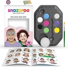 Snazaroo Fantasy Face Paint Palette Kit for Kids and Adults, 8 Colours, 11pcs,