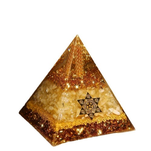Citrine orgonite pyramid - orgonite,