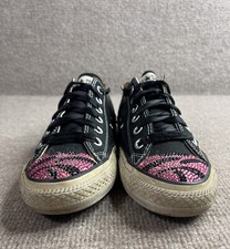 Converse Shoes Women 7 black Rhinestone Comfortable Low Top Casual Sneakers