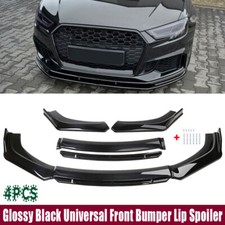 Universal Gloss Black Car Front Bumper Protector Lip Body Spoiler Splitter Kit A
