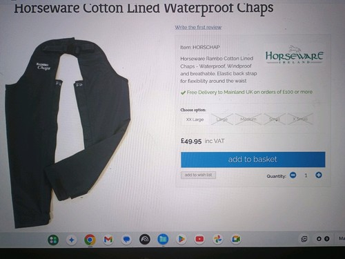 Horseware rambo chaps size - horseware,