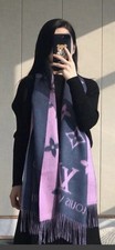 LV Reykjavik Cashmere Scarf Pink Monogram Design