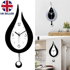 Modern Pendulum Waterdrop Wall Clock Wall Hanging Silent Clock Home Deco AcryDFR