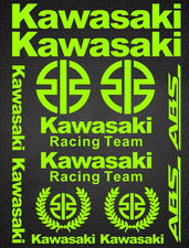 Kawasaki Racing Motorcycle Motorbike Reflective Stickers Decals Helmet Fairing