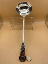 FAB STERLING SILVER HONEYSUCKLE PATTERN SOUP LADLE LONDON 1824 BY R POULDEN 313g