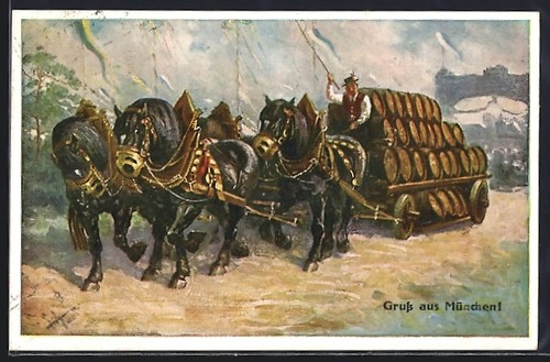 Artist postcard munich - postcard,