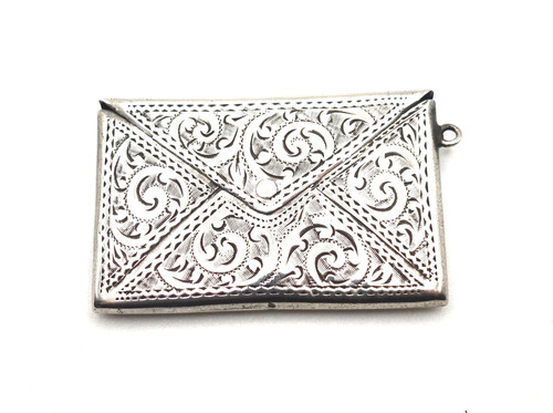 Antique sterling stamp box - antique,
