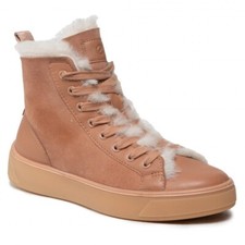 ECCO  BNIB Ladies Ankle Sporty Boots Wool-lined Tan Combi UK 6 / EU 39