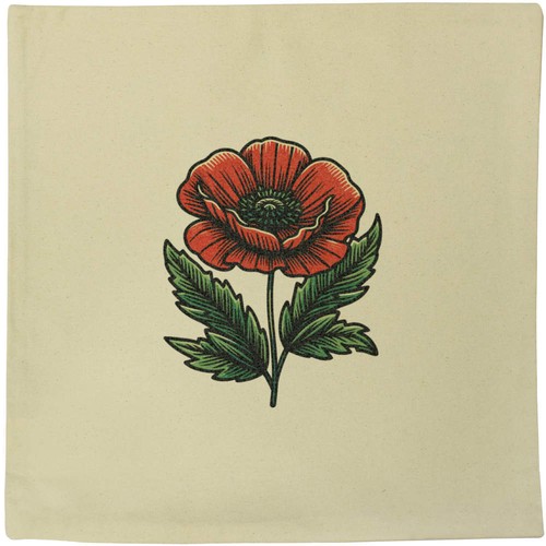 Red poppy flower canvas - 'red,