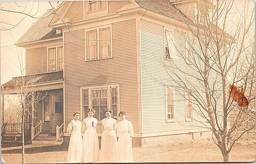 Rppc york maids posing - maids,