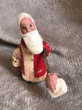 Interesting Vintage Chalk Christmas Cake Decorations Father Christmas