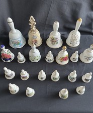 Joblot Of 21 Ceramic Bells Bone China Porcelain Various Sizes Styles & Makers