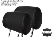 Red stitch front headrest - 2x,