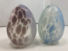 Vtg Set Of 2 Hand Blown Hollow