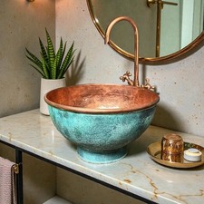 Copper Vessel Sink Green