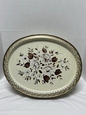Cream Roses Floral Large Oval