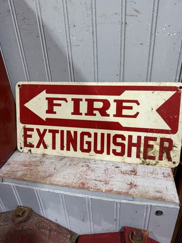 Antique metal sign - sign, fire