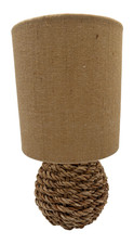 Woven Rope Seagrass Table Lamp Natural Jute Shade Bedroom Light - D9T O810