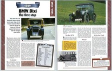 BMW Dixi - 1920/1930 A Century Of Cars - Hachette Page