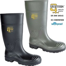 Grafters Mens Wellington Steel Toe Cap Wellies Safety Work Waterproof Boots Size