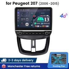 8-Core 10.1" Android 13 Car Stereo GPS SatNav DAB+ Radio 4+64GB For Peugeot 207 
