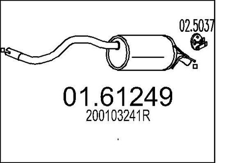 Mts 61249 muffler exhaust - 01.61249,