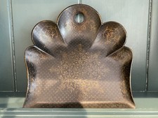 Victorian Black Papier Mache Crumb Scoop Tray with Scallop Moulded Shoulders.