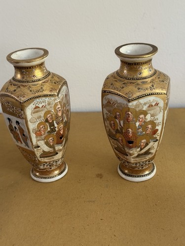 Satsuma pair vases nice - vases, decor