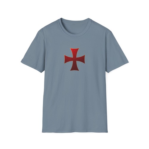 Red medieval cross shirt - red,