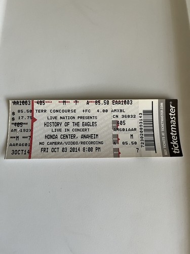 Unused eagles ticket - ticket,