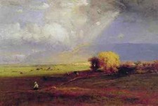Inness George Passing Clouds Passing Shower A4 Print