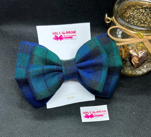Tartan black watch hair - watch, bow