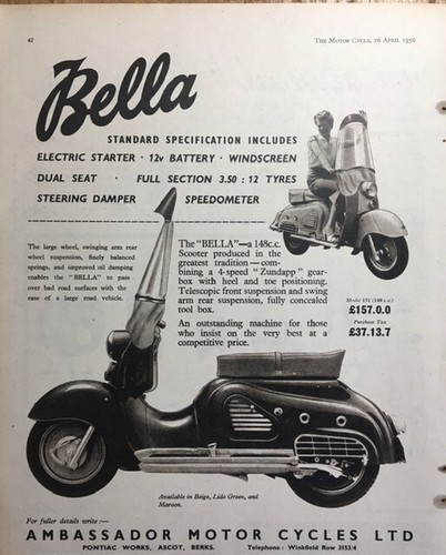 Bella model 151 scooter 148cc - scooter,